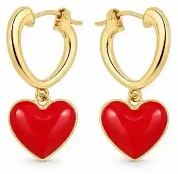 Gold-plated red resin fashion earrings RUX-P008-01