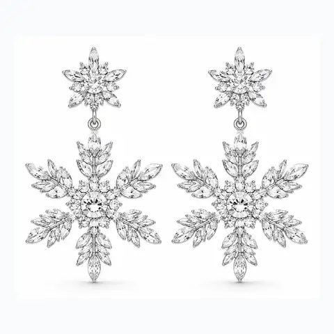 White Gold-Plated Crystal Fashion Earrings RUX-P017-01