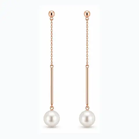 Gold-Plated Pearl Fashion Earrings RUX-P068-01